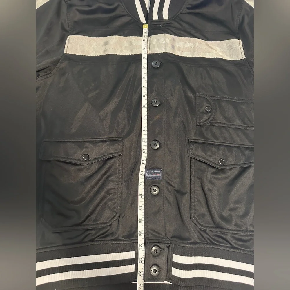 Sean John Vintage Y2K‎ Varsity Jacket Black & Grey sz XL